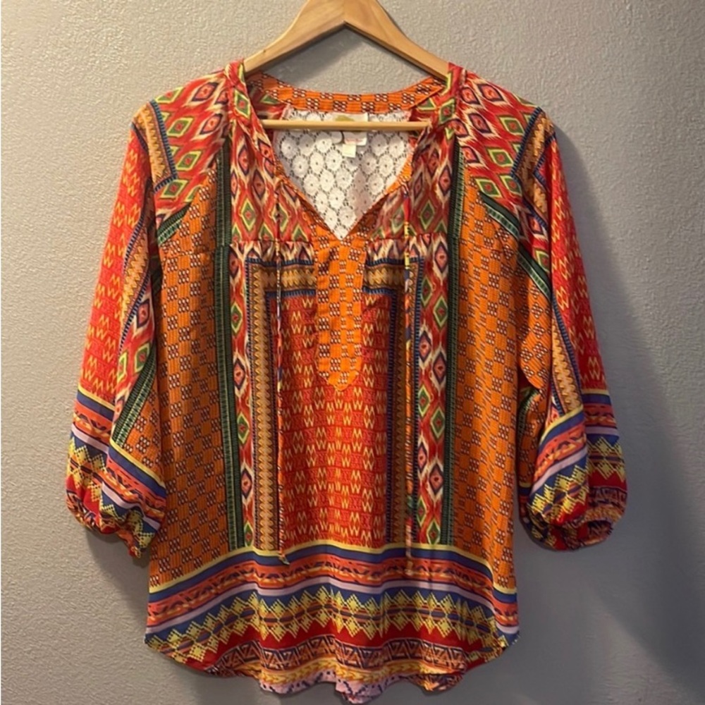 Anthropologie Fig and Flower Boho Blouse S